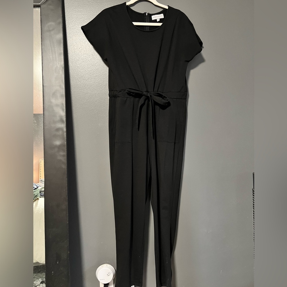 Piper and Scoot Stretchy Tie Waist Jumpsuit